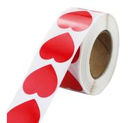 1 Piezas Pegatinas Corazón Rojo 25mm Autoadhesivas,Rollo Adhesivos,Pequeño Rollo Pegatinas,Etiqueta Engomada del Corazón Cierre álbum recortes,para Codificación, Bodas