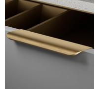 1 Piezas Tirador de Mueble de Cocina Dorado,Tiradores Ocultos Para Dormitorio Armarios, Tiradores Invisibles Aluminio Tiradores Cocina Cajón,Manija del para Muebles (Full Length,200mm)