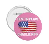 1 pin conmemorativo "Descansa en paz Charlie Kirk" y botón redondo conmemorativo en homenaje a Charlie (1993-2025), insignias redondas para el pecho, broche decorativo.