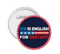 1 pin de botón de hielo de la Gestapo. El término "hielo" en inglés significa "botón de la Gestapo", insignia redonda para sombrero, camisa y ropa.