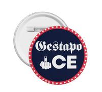 1 pin de botón de hielo de la Gestapo. El término "hielo" en inglés significa "botón de la Gestapo", insignia redonda para sombrero, camisa y ropa.