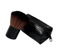 1 pincel en forma de seta con 1 bolsa de almacenamiento, brocha de maquillaje negra para base, suave y esponjosa, facial, para colorete