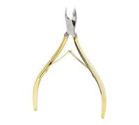 1 pinza de acero inoxidable iridiscente, dorada y plateada, para cortar cutículas, alicates, tijeras, herramienta para quitar manicura, dorada.