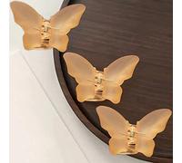 1 pinza de pelo de mariposa para mujer, pinza para el pelo de cristal transparente, clips para el pelo de mariposa, pinzas antideslizantes para el cabello, accesorios para el cabello para mujeres y