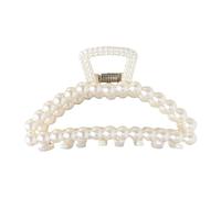 1 pinza de pelo grande blanca para cabello grueso, pinzas de pelo para niñas, pinzas de pelo grandes, garras para cabello fino, pinzas para el cabello para cabello, pinzas de perlas sintéticas, pinzas