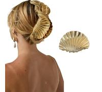 1 pinza de pelo vintage dorada o plateada para el pelo, pinza grande, antideslizante, para mujeres y niñas, accesorios de moda (dorado, grande, 9,5 cm)