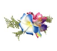 1 pinza para el pelo con flores hawaianas, flores artificiales, multicolor para verano, accesorio para el pelo para playa, fiesta, carnaval, vacaciones, festivales, azul