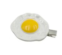 1. Pinza para el pelo con forma de corazón de yema de huevos, accesorio de resina para mujeres y niñas, regalos de fiesta, estilo de corazón, huevo frito