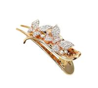 1 pinzas para el pelo para mujer, con brillantes y brillantes, asas de metal grandes, pinzas francesas, antideslizantes, elegantes accesorios para el pelo para mujer, 9 x 3,5 cm, mariposa blanca