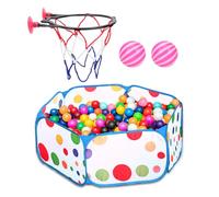 1 Piscina De Bolas Emergente, 1 Aro De Baloncesto con 2 Ventosas Y 2 Pelotas, Piscina De Bolas Plegable, Piscina De Bolas para Niños, Piscina De Bolas para Juegos Al Aire Libre