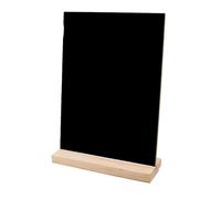 1 pizarra pequeña de 15 x 20 cm, con base de madera, para escribir, para cocina, boda, bar, restaurante, con 1 tiza líquida blanca