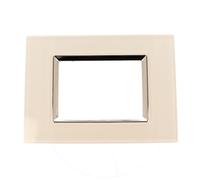 1 placa cuadrada de cristal templado, 3 módulos/plazas, compatible con Bticino Living Light, color blanco, serie MBL, para caja 503