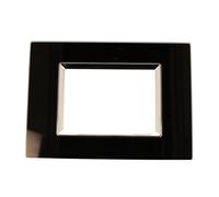 1 placa cuadrada de cristal templado, 3 módulos/plazas, compatible con Bticino Living Light, color negro, serie MBL, para caja 503