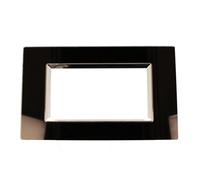 1 placa cuadrada de cristal templado, 4 módulos/plazas, compatible con Bticino Living Light, color negro, serie MBL, para caja 504