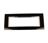 1 placa cuadrada de cristal templado, 7 módulos/plazas, compatible con Bticino Living Light, color negro, serie MBL, para caja 507