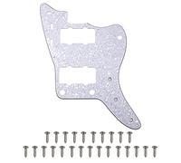 1 placa de arañazos para guitarra Yootones 65 60s vintage con tornillos compatible con reemplazo de golpeador Jazzmaster de estilo vintage americano y mexicano (4 capas de perla blanca)