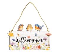 1 placa de bienvenida para puerta, decoración de puerta de primavera, cartel de madera de bienvenida de madera, perfecto para la primavera, nueva decoración del hogar