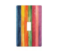 1 placa de cubierta de interruptor de luz de arco iris dúplex de acuarela de una sola palanca decorativa cubierta de enchufe dispositivo eléctrico cara placa de pared cubierta para decoración del