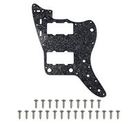 1 placa de golpeador para guitarra Yootones 65 y 60s vintage con tornillos compatible con golpeador Jazzmaster de estilo vintage fabricado en Estados Unidos y México (4 capas color perla negra)