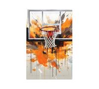 1 placa de pared en blanco, placa de interruptor decorativa, diseño de acuarela, aro de baloncesto, cubierta de interruptor de luz para decoración de dormitorio y sala de estar