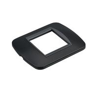 1 placa de plástico ovalada, 2 módulos para caja 502, compatible con Bticino Living Light, color negro, serie MBL