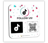 1 placa QR para TikTok-Get More Followers and Boost Your Presence. Soporte de revisión. Señal de revisión de código QR. Ahesivo en la parte posterior