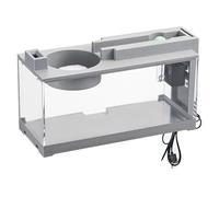 1 por ciento de Peces Tranquilo Acuario pequeño 3 en 1 Tanque de Acuario con Filtro, luz & depósito de Agua de Escritorio de Agua Ciclismo de Agua Betta Fish Tank para decoración de la Oficina y