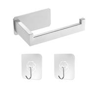 1 portarrollos de papel higiénico con 2 ganchos, portarrollos de papel higiénico de acero inoxidable, portarrollos de papel higiénico sin taladrar, portarrollos de almacenamiento de papel higiénico