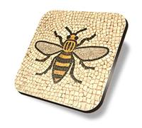 1 posavasos cuadrado - diseño de mosaico de abeja Manchester con respaldo de corcho MDF brillante accesorio para té y café #51408