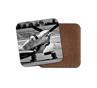 1 posavasos de avión Spitfire - American Military Fighter Jet Pilot # 12729