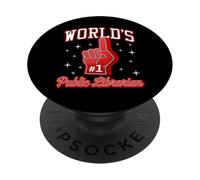 #1 Public Librarian World - Gráfico de Dedos de Espuma número uno PopSockets PopGrip Adhesivo