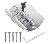 1 puente de bajo Yootones de 4 cuerdas compatible con reemplazo de graves estilo Music Man (plata)