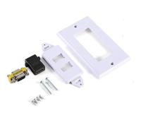 1 puerto HDMI hembra, 1 puerto VGA hembra, toma de pared AV, conector frontal para toma de vídeo, placa blanca