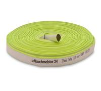 Ø 1 pulgada - 25 mm, manguera plana de 50 m | Manguera de construcción | Manguera industrial | Goma sintética, blanco con verde, 10 Bar, -20°C a +60°