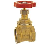 1"pulgada bsp de latón fuerte válvula de compuerta de parada de agua con la cabeza roja manejar