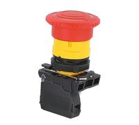 1 pulsador de emergencia impermeable XB5 con cabeza de hongo SB5 LA68S XB5AS542 AS545 XB5AS8445 con enclavamiento y liberación de, Ø22 mm(DVPCOPM-SL,1NO 1NC)