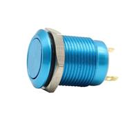 1 pulsador metálico de 12 mm con oxidación de color, cabezal plano/alto, impermeable, con reinicio automático y bloqueo momentáneo.(Red,SELF-LOCKING_FLAT HEAD)