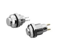 1 pulsador metálico de 8 mm con reinicio automático, bloqueo momentáneo, 2 pines, cabezal alto, 3 A/250 V, timbre de puerta for ordenador.(Self-reset Momentary)