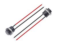 1 pulsador momentáneo con cable de 16 mm, 6 A/125 V CA, 3 A/250 V CA, redondo, de 2 pines, R13-507.(Green,6PCS)