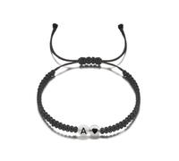 1 pulsera 2024 con 26 letras que brillan en la oscuridad para mujeres y hombres, accesorios de corazón de melocotón blanco, cuerda tejida a mano para parejas