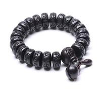 1 Pulsera Budista tibetana de Madera Natural para Hombre, Pulsera Mantra de meditación para Mujer, joyería de Yoga, Cuentas de tamaño 10 mm