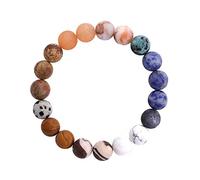 1 pulsera de sistema de 7 chakras de piedra natural para mujeres y hombres, cuentas de yoga para el estrés, pulsera elástica resistente para hombre, talla única, Piedra, No es una piedra preciosa