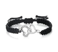 1 pulsera trenzada budista ajustable de nailon para hombre con un colgante en forma de corazón, Piedra