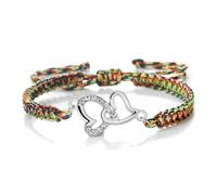 1 pulsera trenzada budista ajustable de nailon para hombre con un colgante en forma de corazón, Piedra