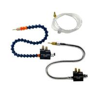 1 pulverizador de lubricación de refrigerante con niebla sellada, puerto de pulverización de latón universal for torno CNC, fresadora, taladro y máquina de grabado.(Blue400mmStandard,With base)