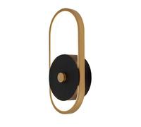 1 pz 15W LED Outdoor Wall Light (L33W15H4.4mm) 3000K Black+Antique Brass Body