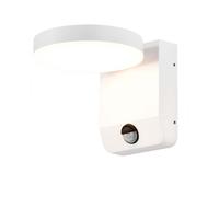 1 pz 17W LED Wall Light with Sensor 3000K White Body Round IP65