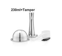 (1 pz 230 ml 1 prensa) Capsula riutilizzabile in acciaio inox per macchina da caffè Nespresso Vertuoline