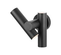 1 pz 2x2.6W 2 Way Spot Wall Light 4000K Black Body IP44