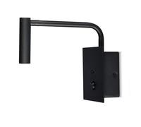 1 pz 3W LED Hotel Side Light(Wall Lamp)with Switch&USB Port 3000K Black